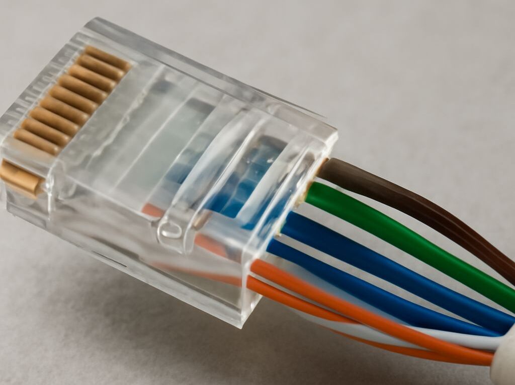Active coax-to-Ethernet adapter connected to an RJ45 Cat6 cable