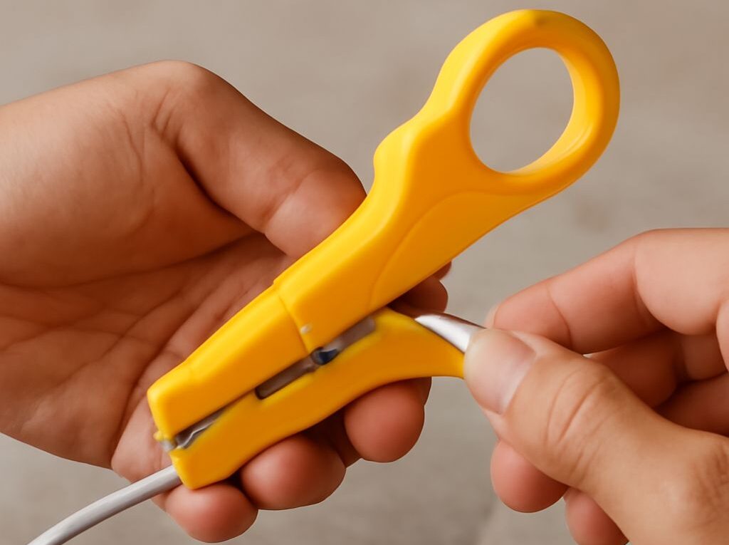 Coax adapter connecting a wall coax jack to a crimped Ethernet cable