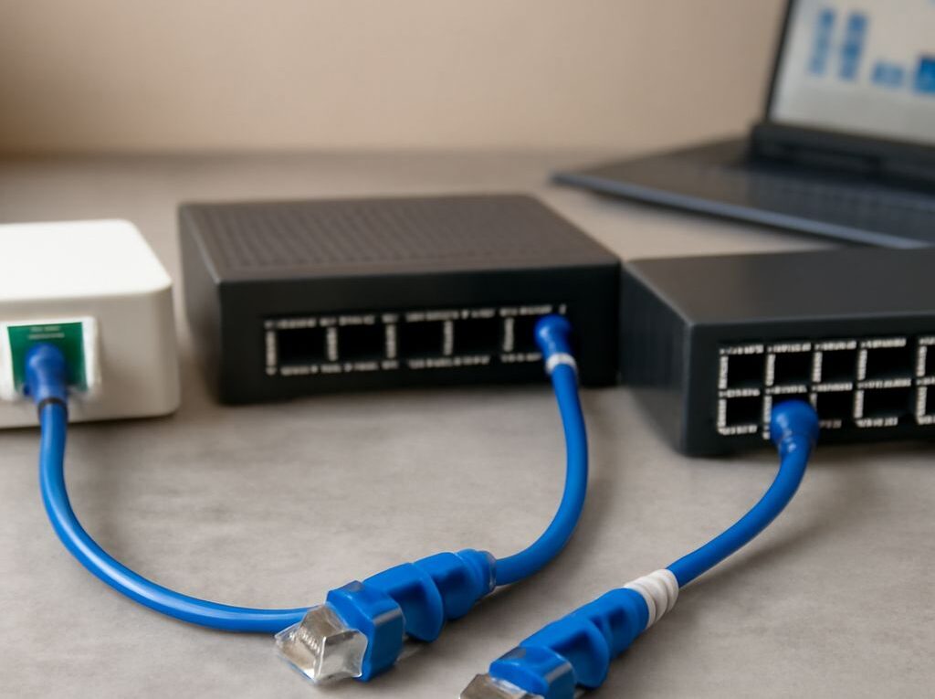 Diagram comparing Cat6, Cat6A, fiber, and PoE Ethernet links