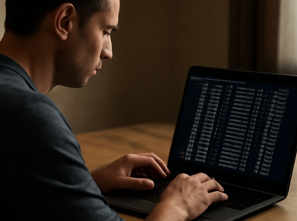Network switch and laptop showing MAC identification, packet-loss testing, and CRC diagnostics