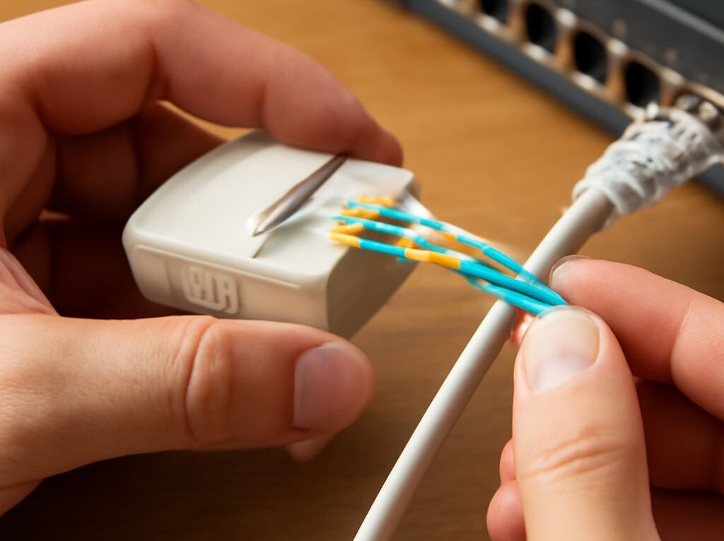 RJ45 network cable color code and T568A and T568B pinout diagram