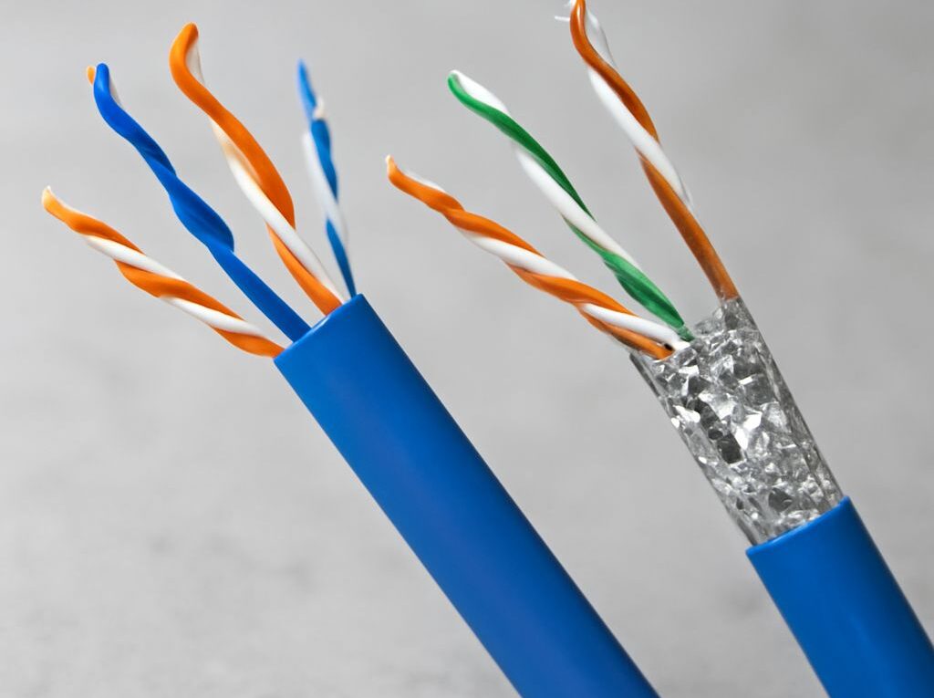 Structured cabling layout showing copper horizontal runs and a fiber backbone
