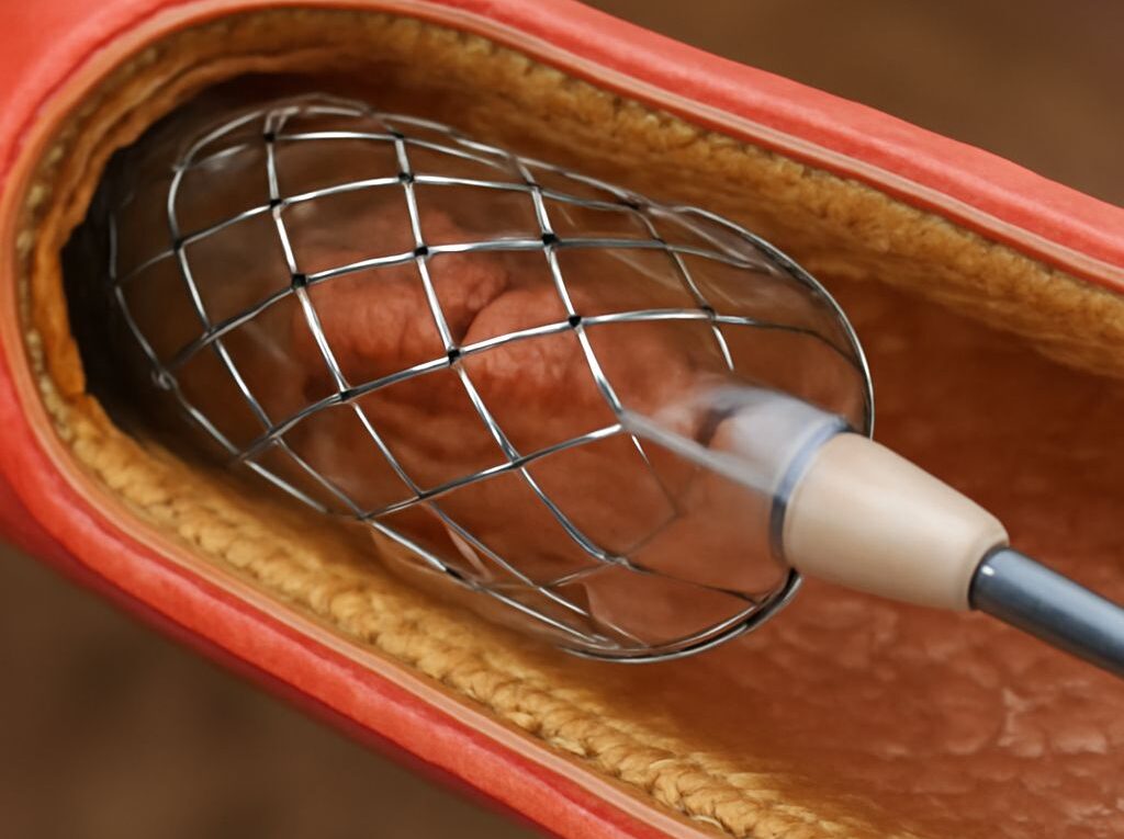 Visual representation of a heart stent